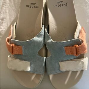 Earth Origins Women's Blue and Tan Sandals